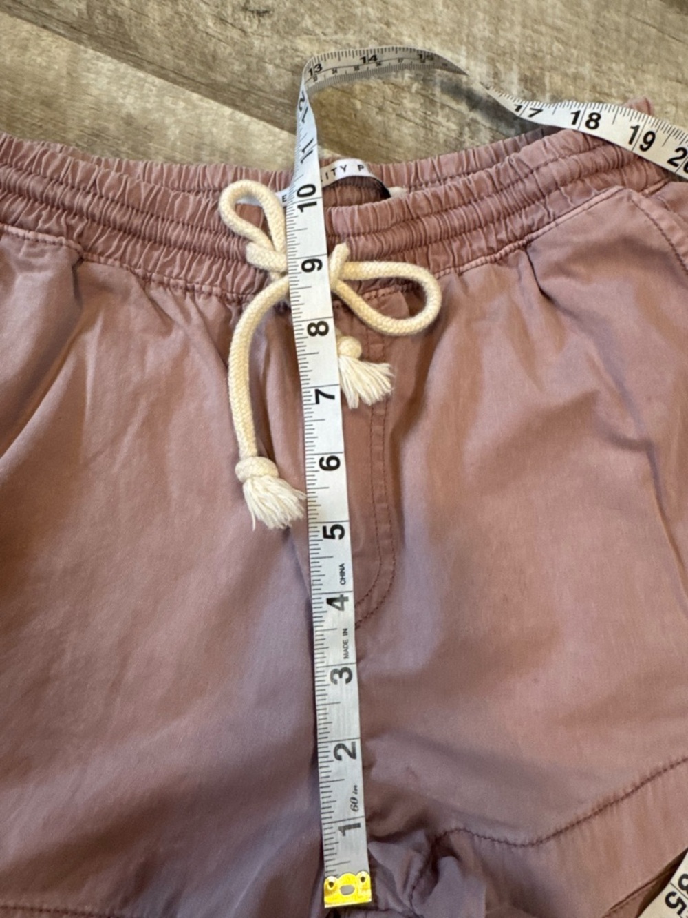 Celebrity Pink Dusty Mauve Drawstring Shorts, Front & Back Pockets - Picture 10 of 11